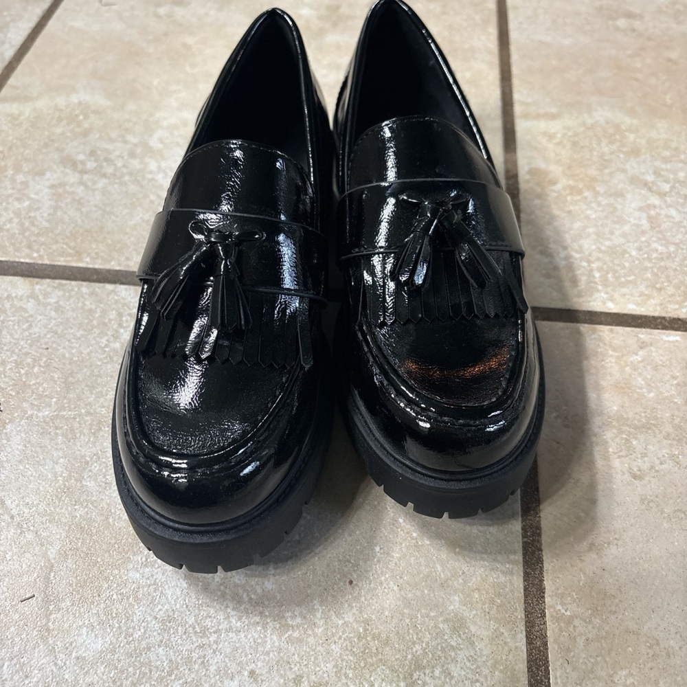 Soda Black Patent Loafers